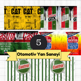 5’li Otomotiv Yan Sanayi PNG Tasarım Paketi – Retro Garage Dijital Set